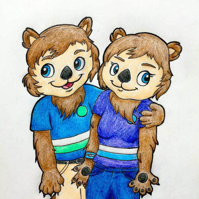 Sachairi & Sachora, two anthromorphic sea otters